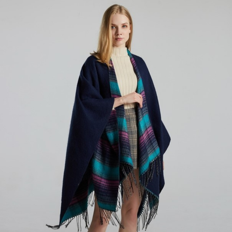 poncho style carreaux