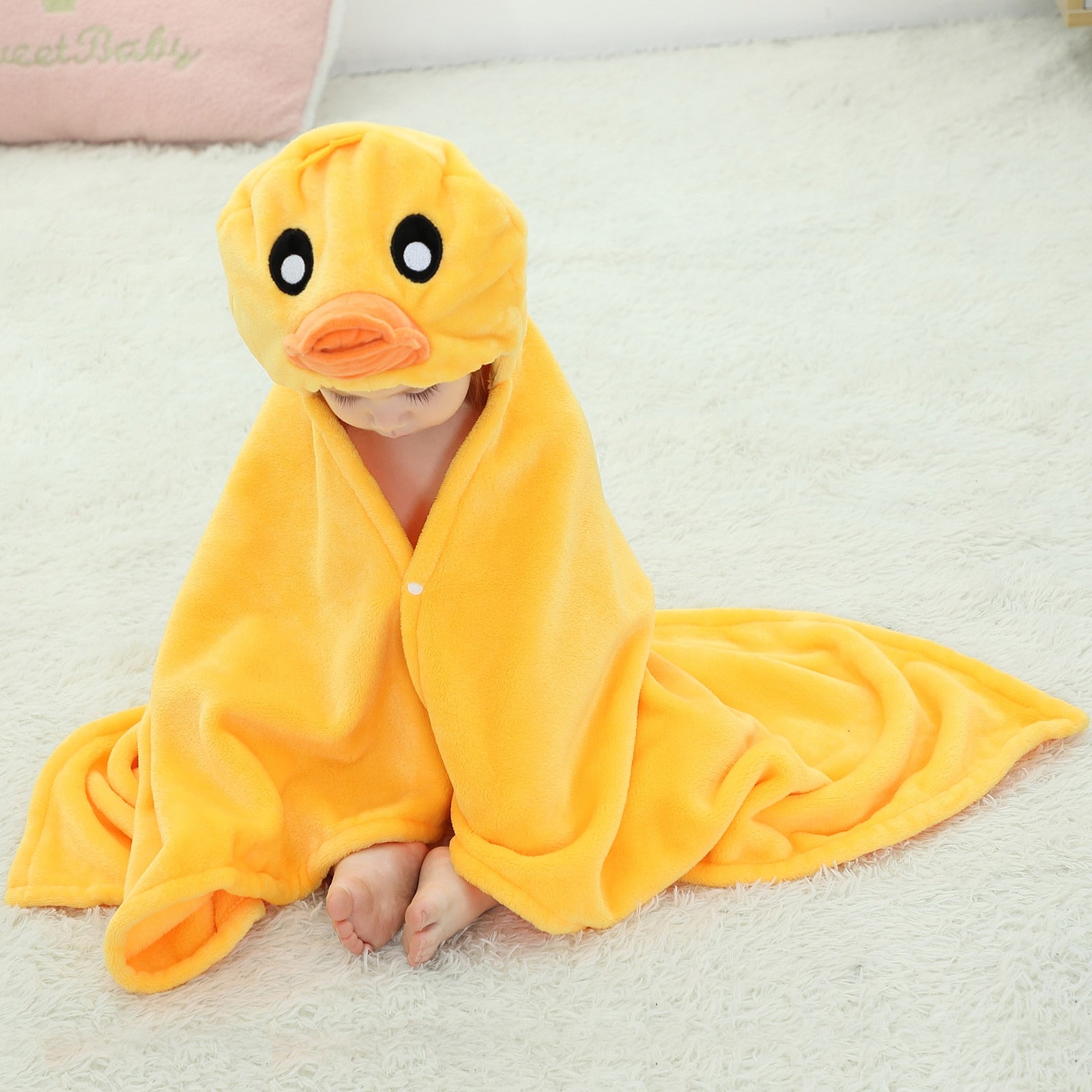 cape de bain bébé canard