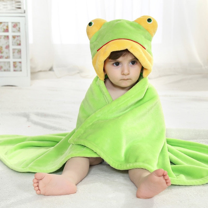 Cape de Bain Bébé Grenouille avec capuche grenouille