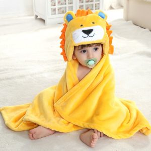 cape de bain bébé lion