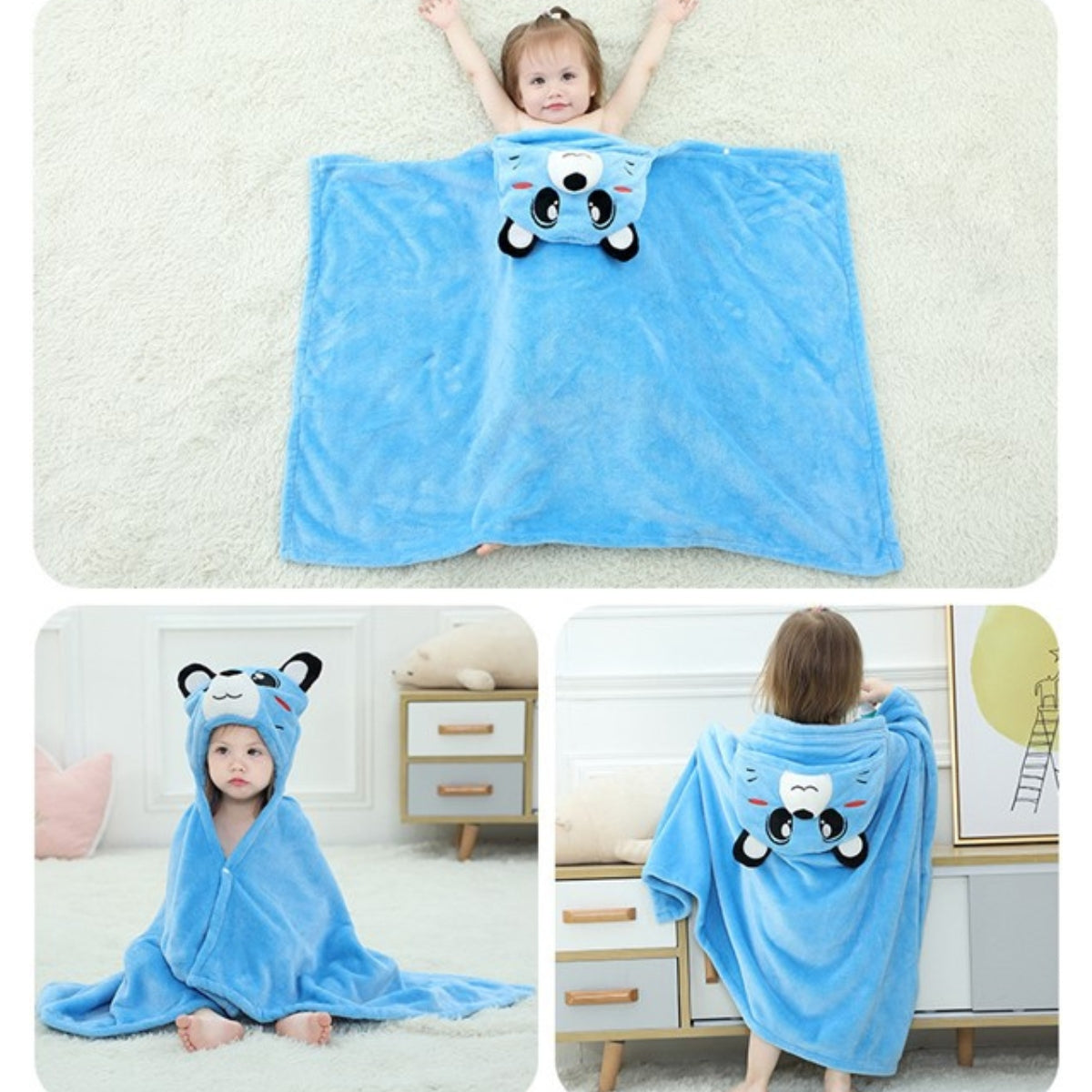 Doux textile bébé ours bleu