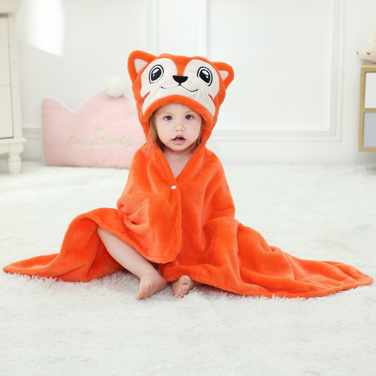 Cape de Bain Bébé Renard mignonne