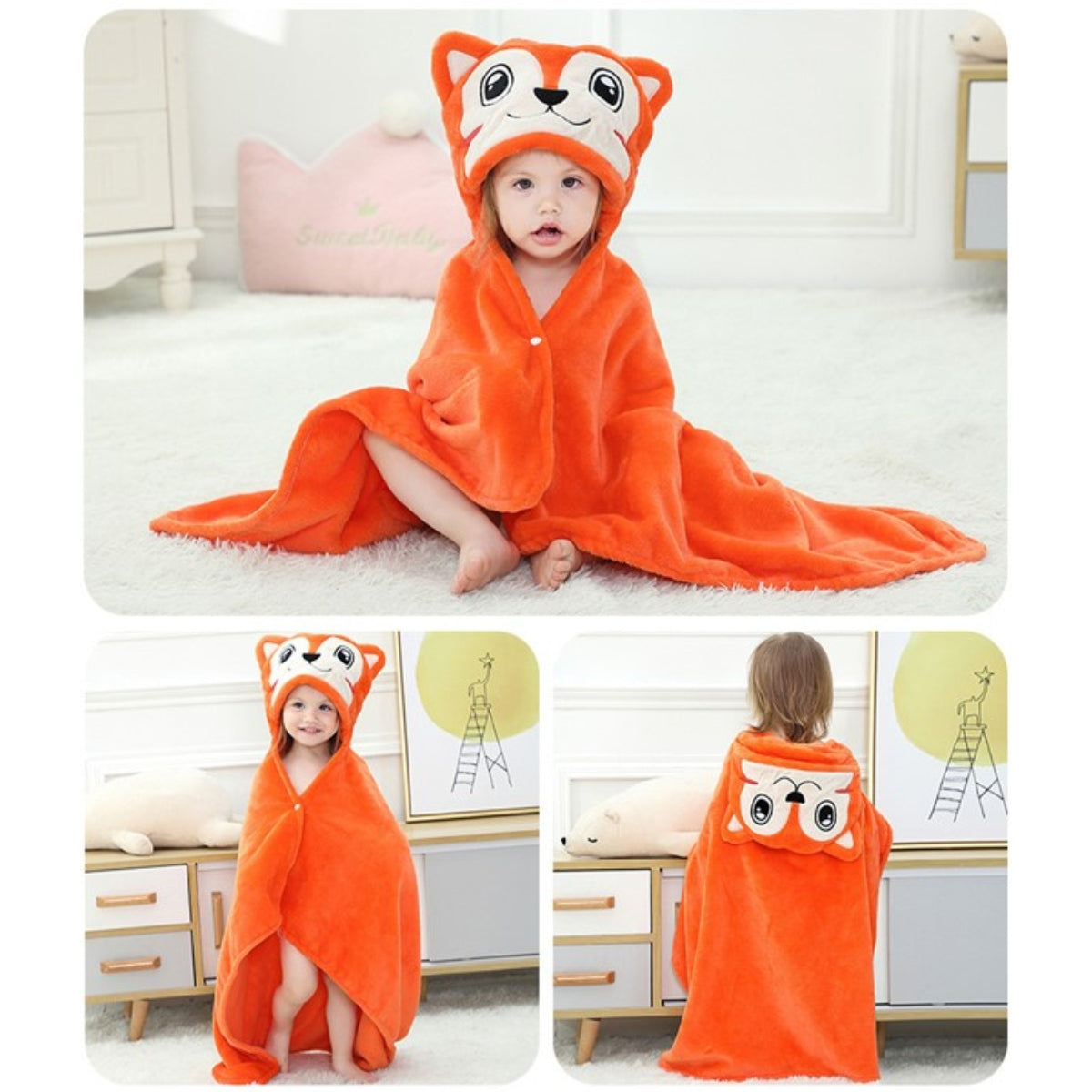 Cape de Bain Bébé en forme de renard