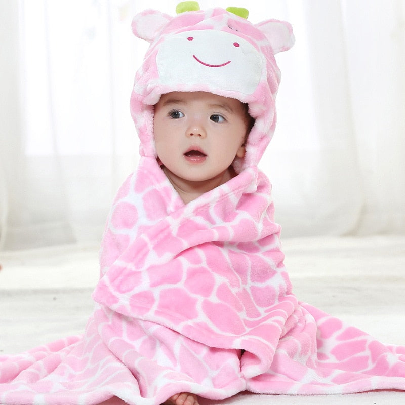 capuche vache rose bébé