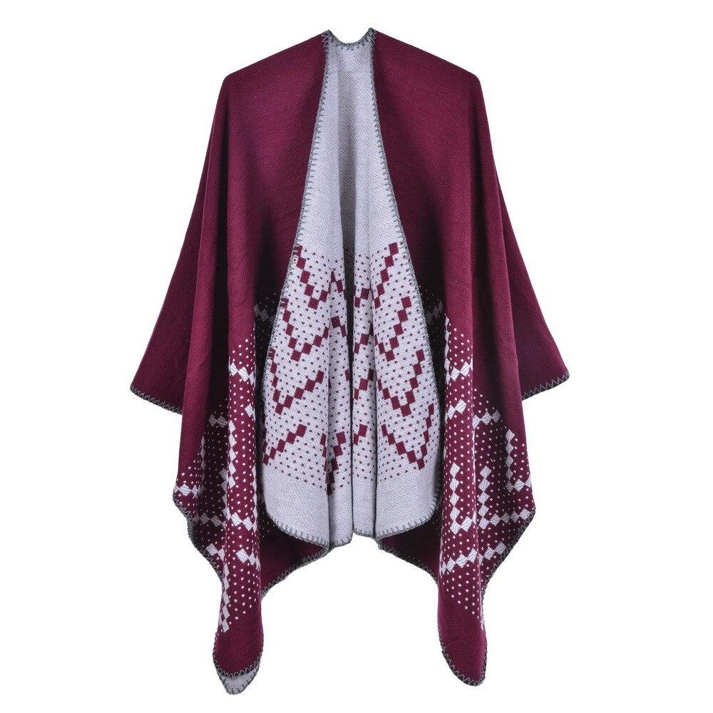 Gilet poncho avec motifs