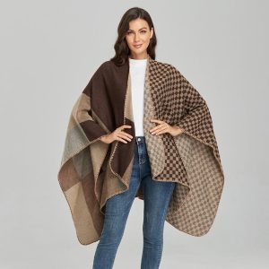 Grand poncho femme élégant