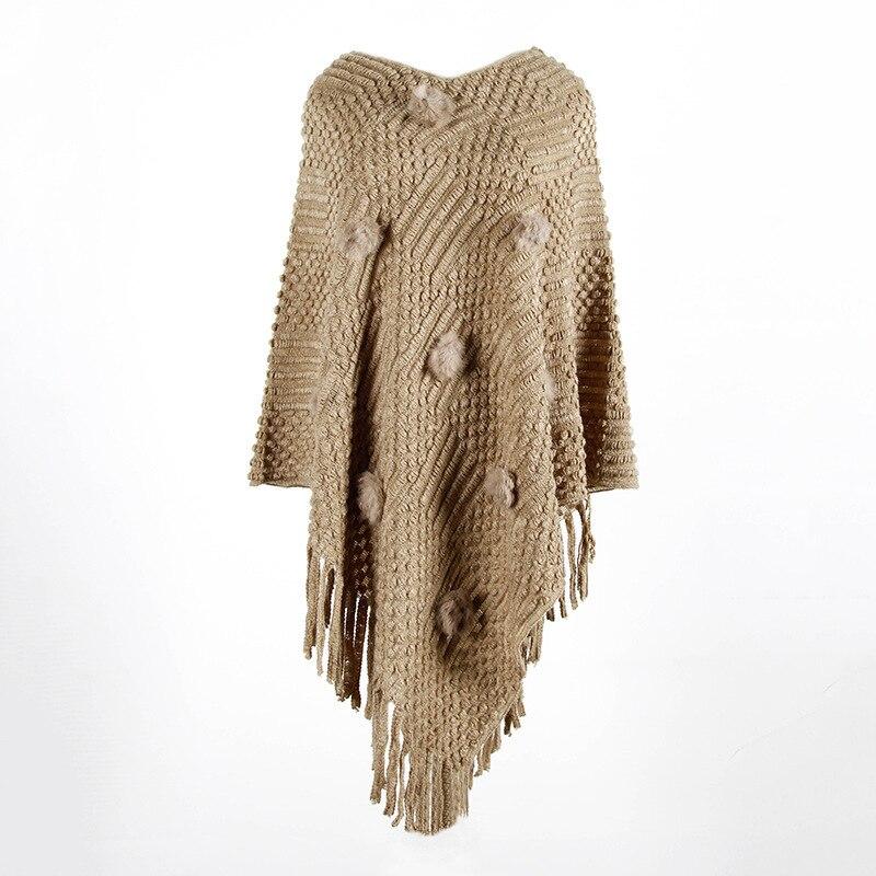 Poncho à Pompon élégant