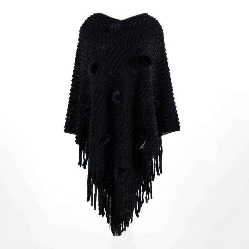 Poncho à Pompon tendance