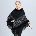 poncho avec fourrure