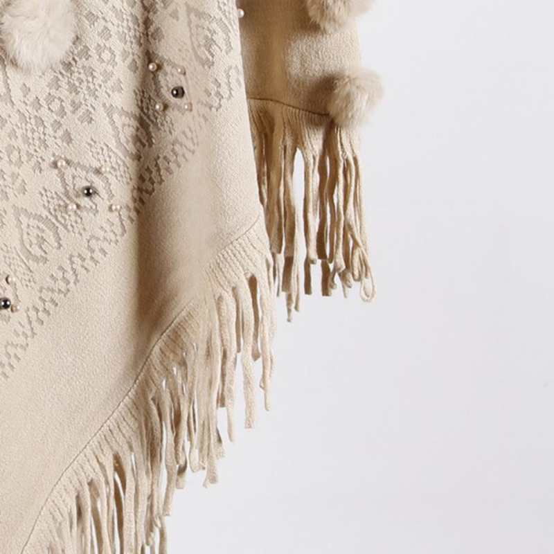 poncho léger avec pompon