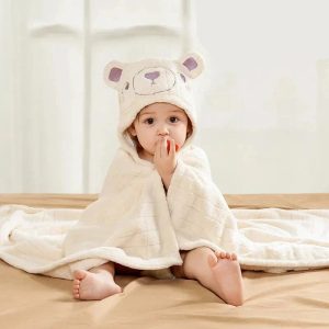 poncho bain bébé ours polaire