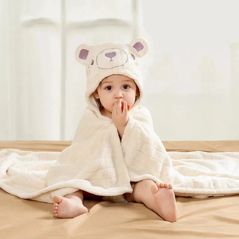 poncho bain bébé ours polaire