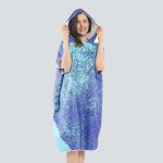 poncho bain bleu élégant