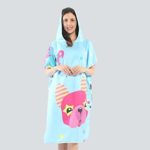 Poncho Bain Bleu Clair élégant
