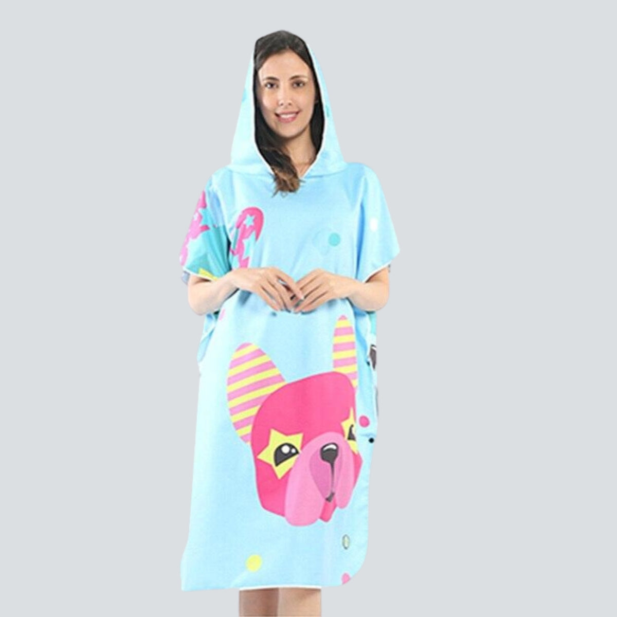 Poncho Bain Bleu Clair élégant