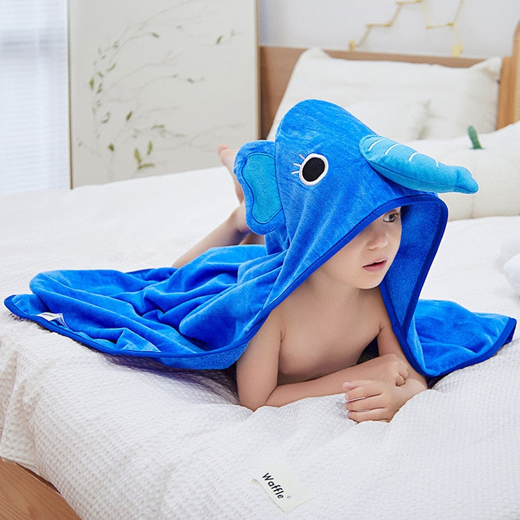 Poncho bain bleu pour enfant