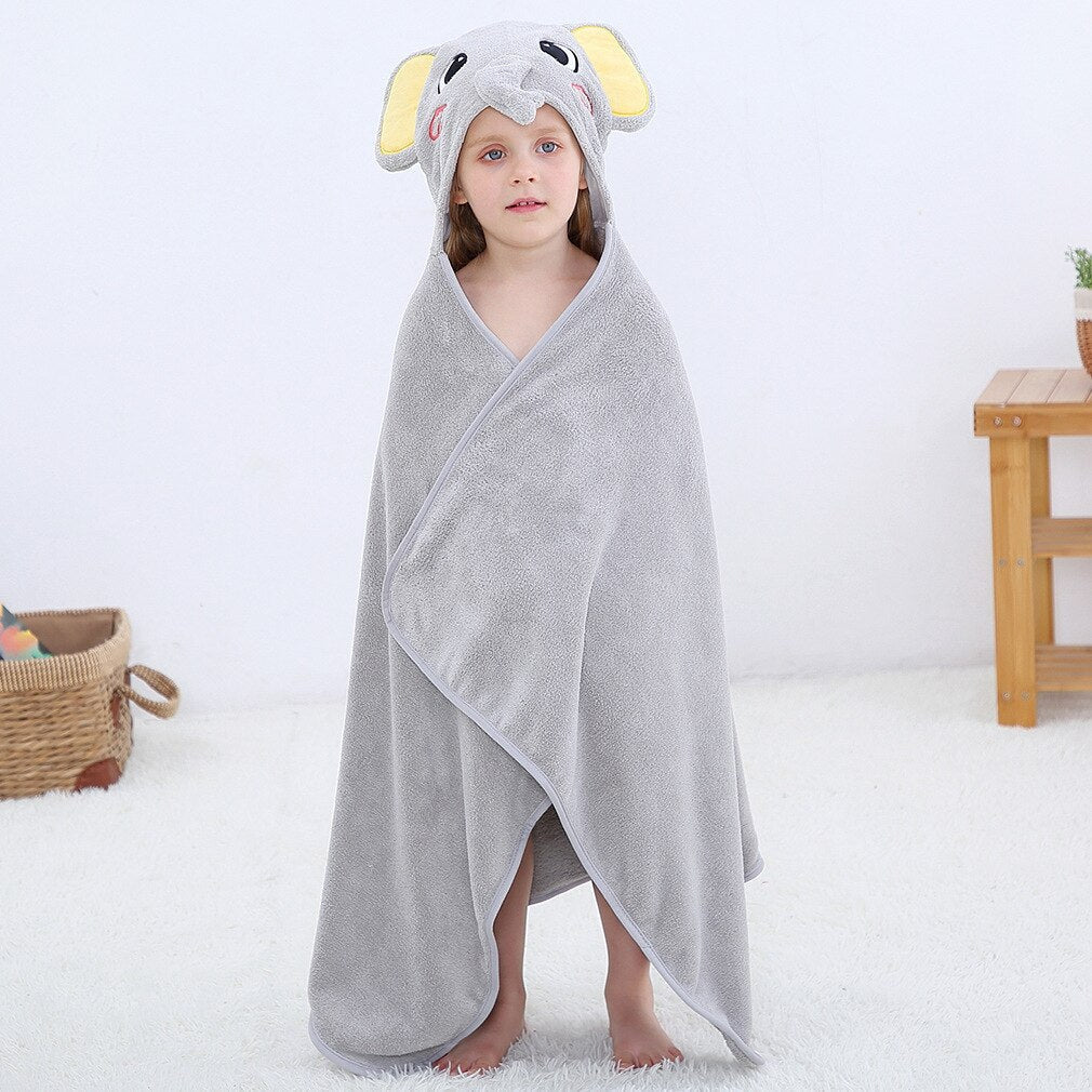 Poncho Bain pour enfants à motif éléphant