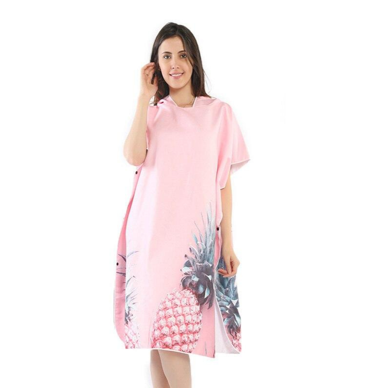 Poncho Bain avec motifs d'ananas