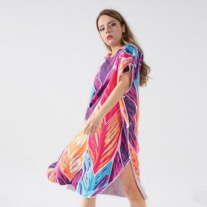 Poncho de bain multicolore