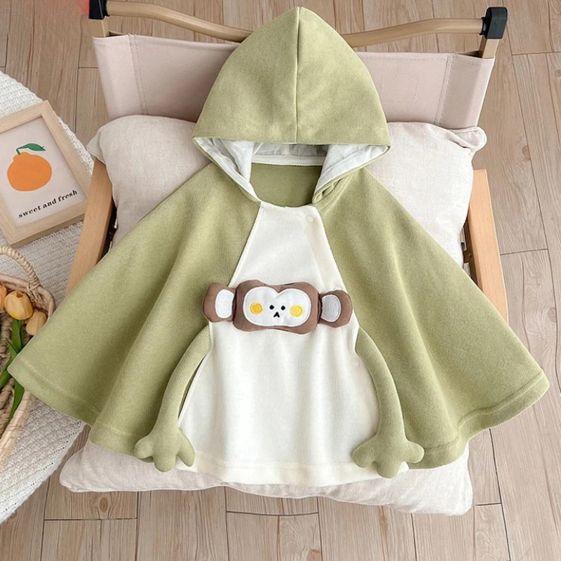 poncho bébé singe