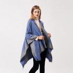 poncho bicolore élégant
