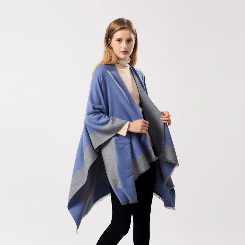 poncho bicolore élégant