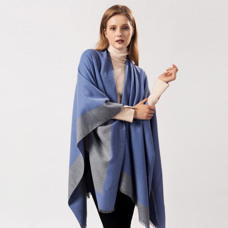 poncho bicolore chic