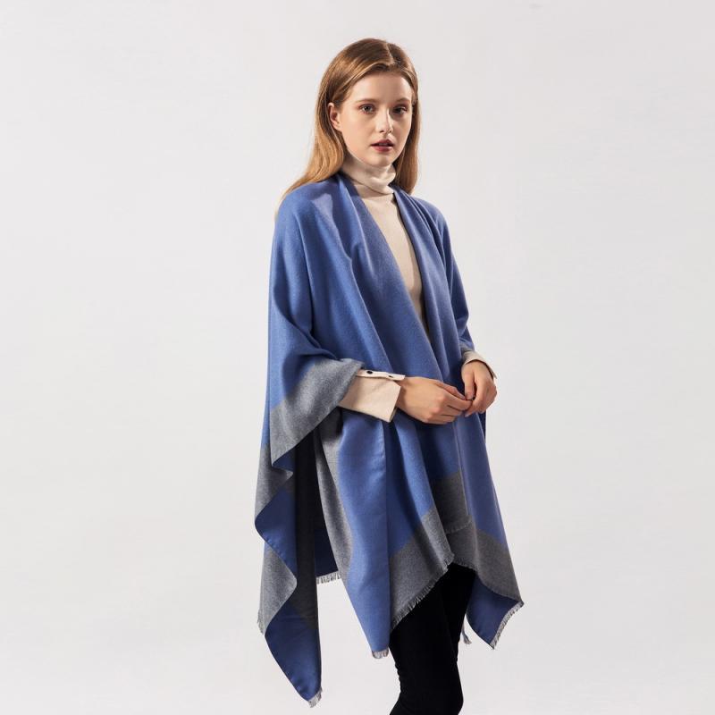 accessoire mode poncho bicolore