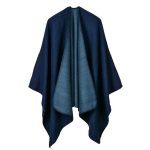 Poncho bleu élégant pour femme