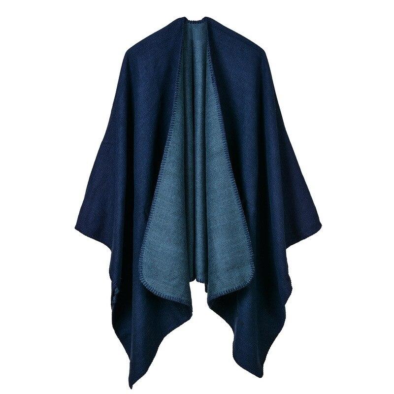 Poncho bleu élégant pour femme