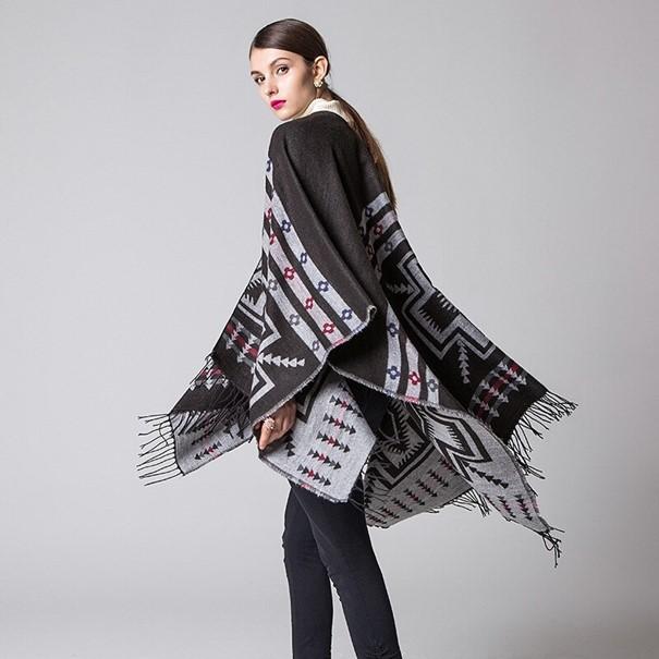 Poncho Bohème en polyester
