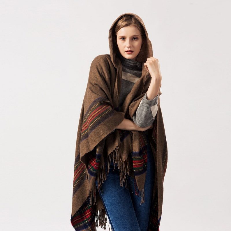 poncho capuche élégant