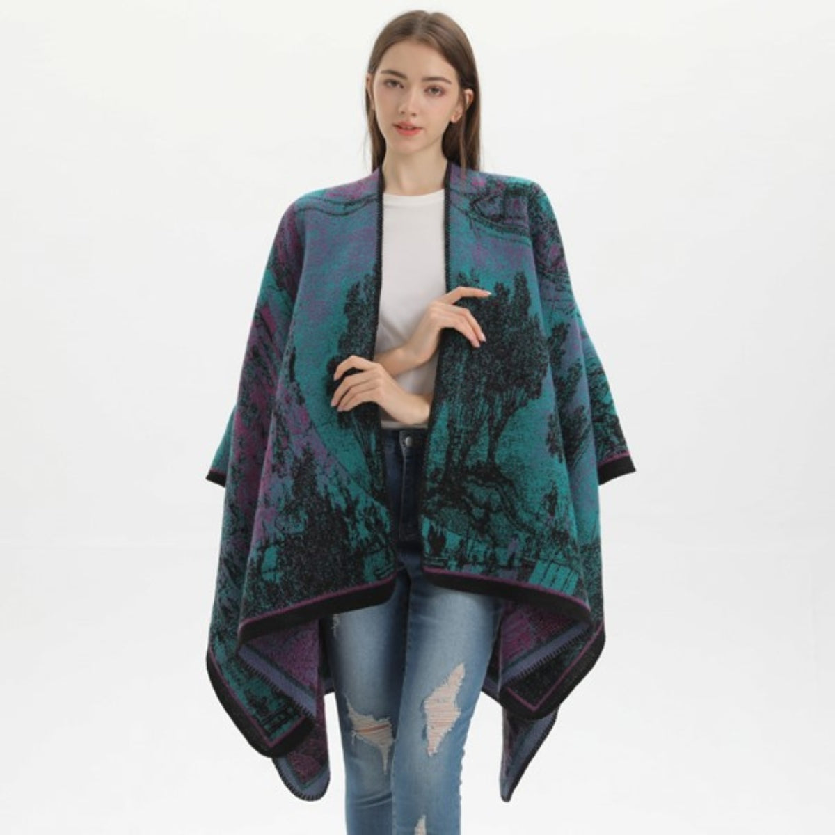 Style moderne Poncho Châle