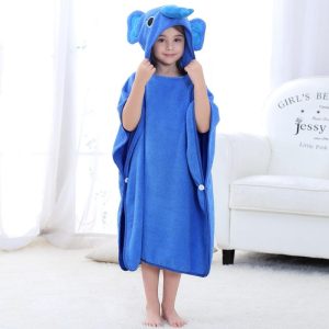 poncho de bain bleu pour enfant