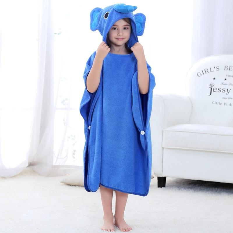 poncho de bain bleu pour enfant