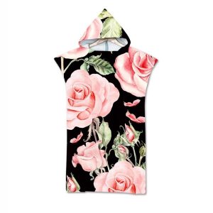Poncho de Plage Roses élégant