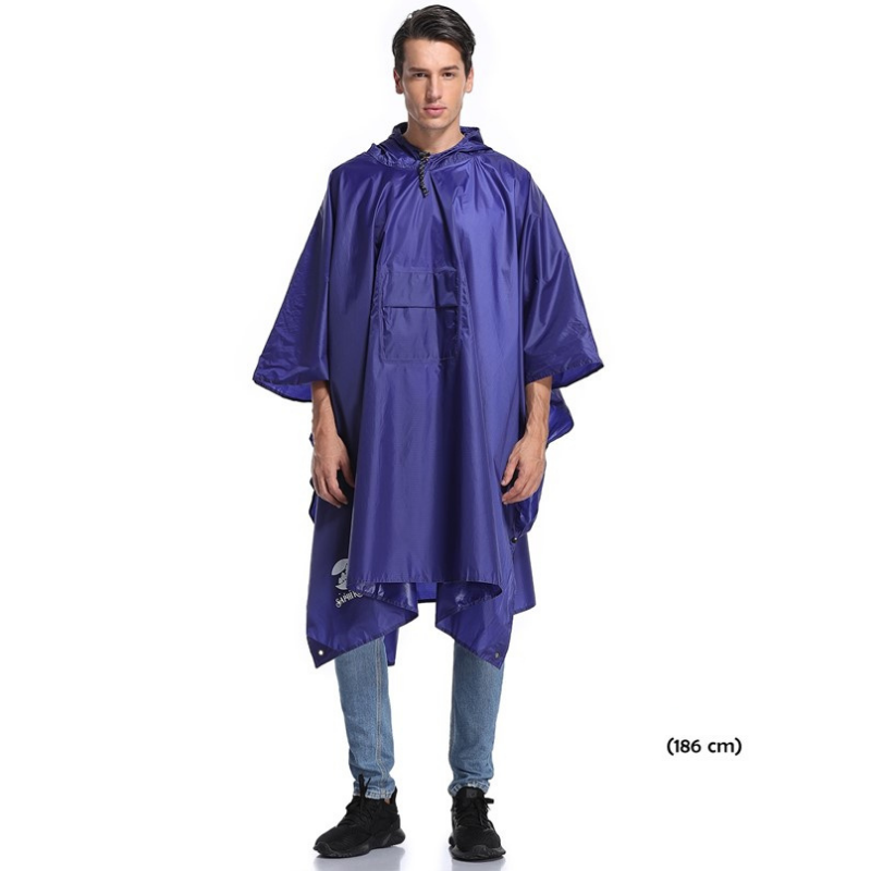 poncho bleu protection pluie