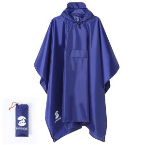 poncho pluie bleu élégant