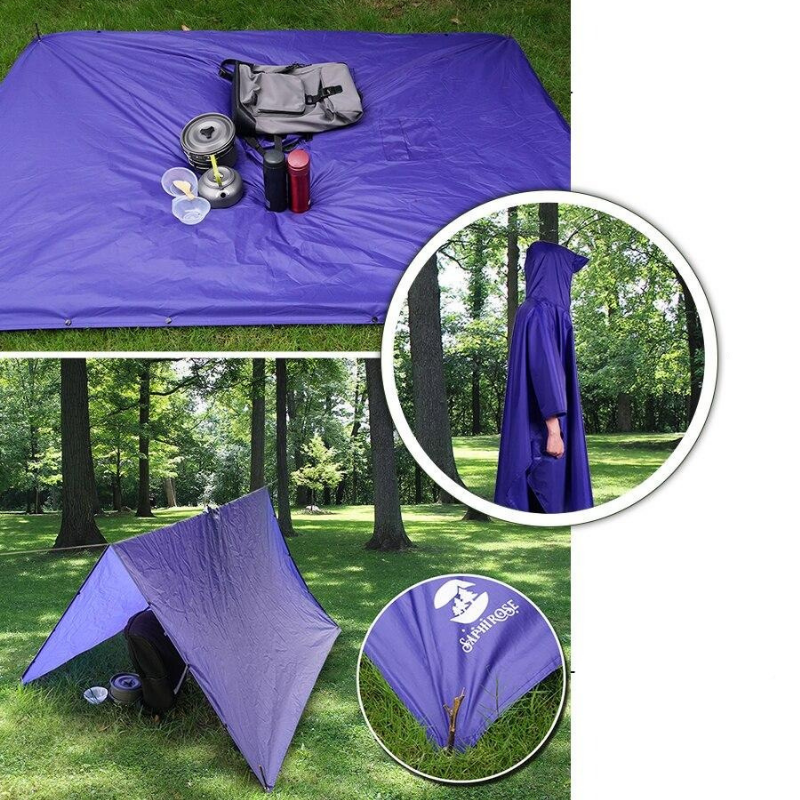 poncho bleu imperméable