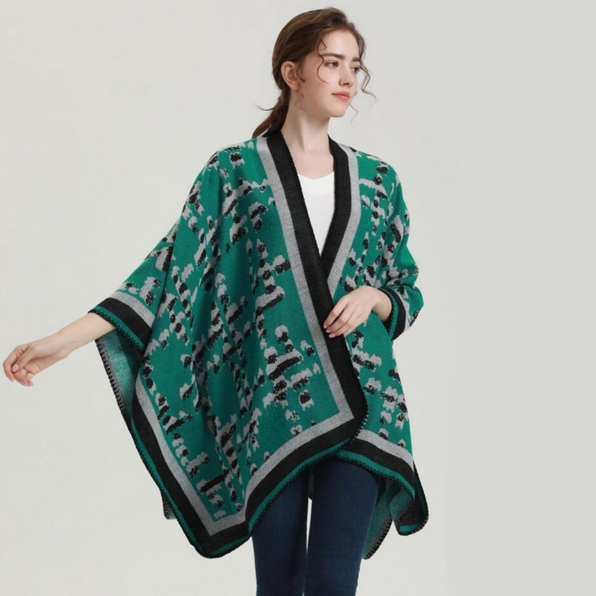 élégant poncho en polyester