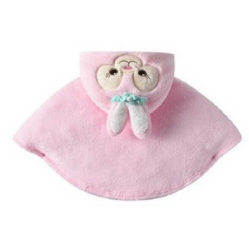 Poncho rose enfant avec capuche lapin