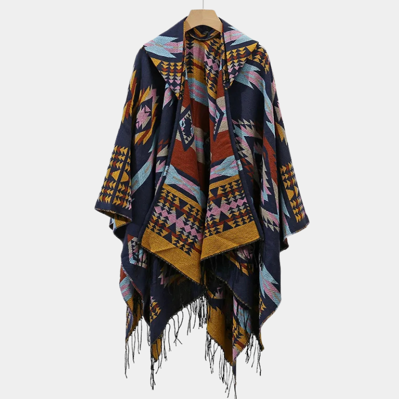 Poncho motif ethnique