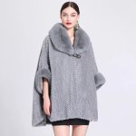 poncho fausse fourrure femme