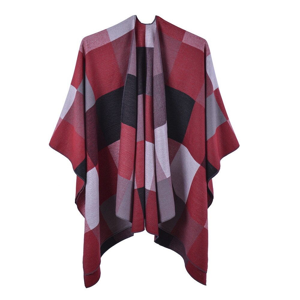 poncho à carreaux moderne