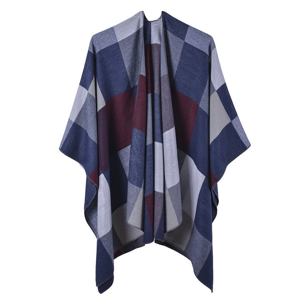 poncho avec carreaux