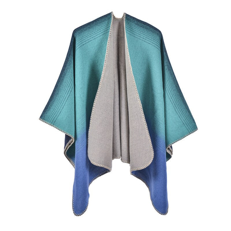 Poncho Femme Bleu moderne