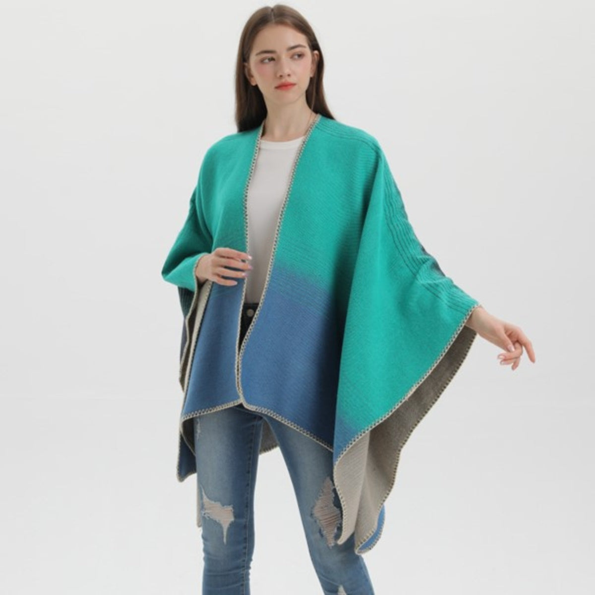 Poncho Femme Bleu pour toutes saisons