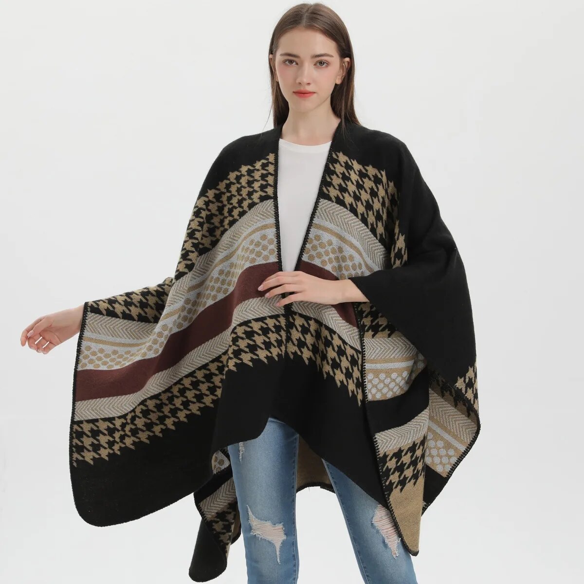 coupe moderne poncho femme