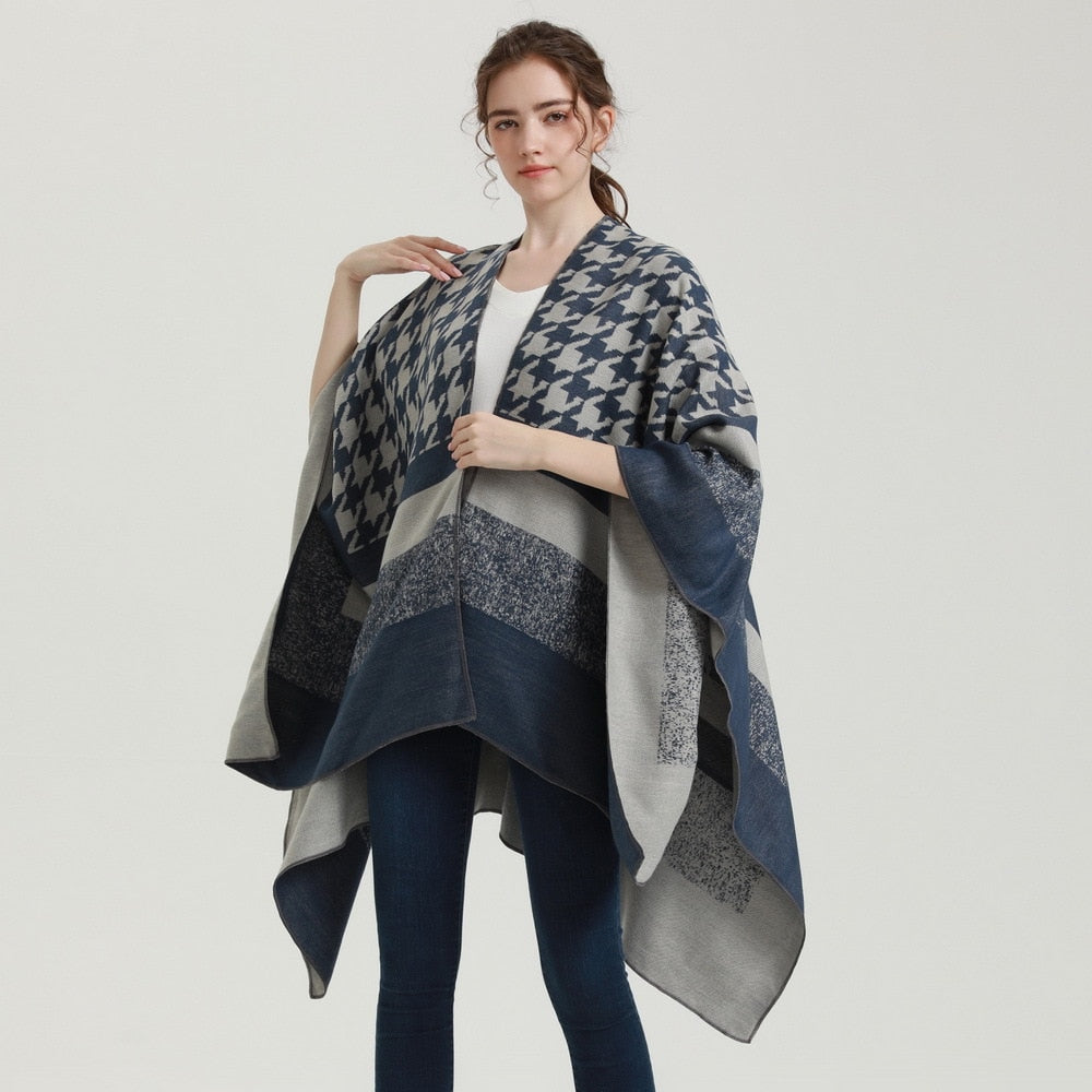 poncho femme hiver chaud