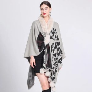 poncho femme léopard élégant